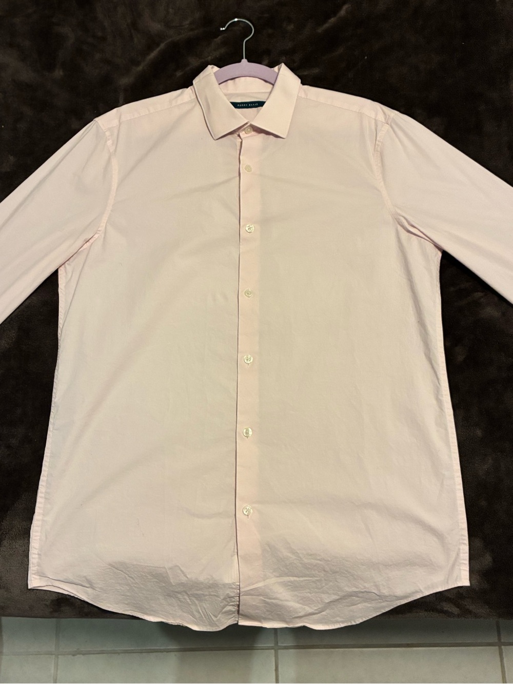 Perry Ellis Men's Light Pink Button-Up Dress Shirt